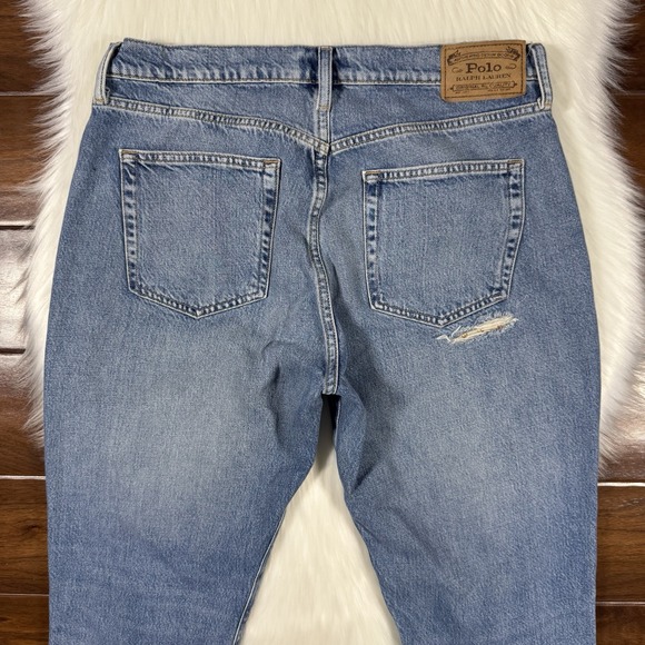 Polo Ralph Lauren Women's‎ Size 28 Patchwork Slim Boyfriend Tapered Denim Jeans - Picture 7 of 10